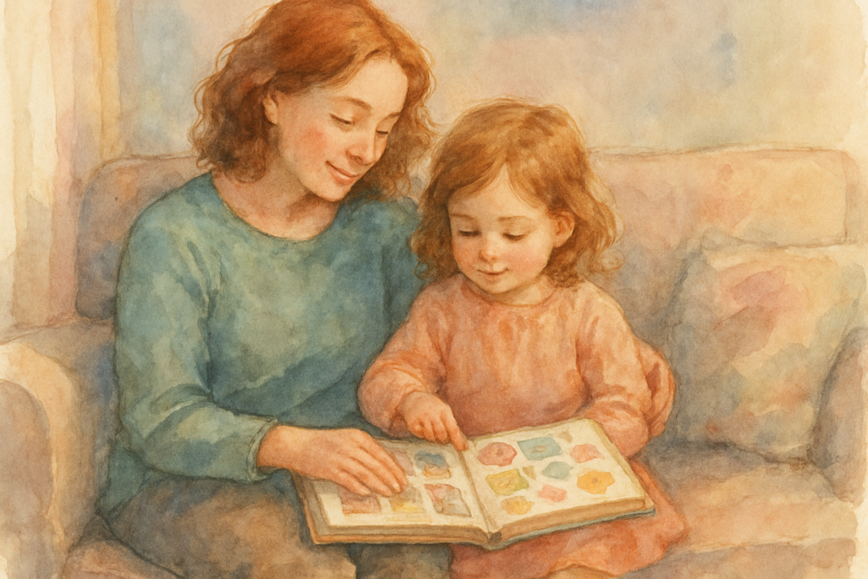 Mãe e filha lendo juntas